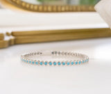 Turquoise and Gold Tejas Tennis Bracelet Yellow Gold-Plated or Sterling Silver