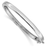 5.3mm Square Edge Heavy Hinged Bangle Bracelet in 14K White or Yellow Gold - Roxx Fine Jewelry