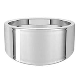 Flat Top 10mm Wide Tapered Band in 14K White Gold