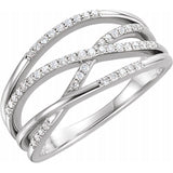 Criss Cross Diamond Highway Ring .21 Ct.  in 14K Gold - Roxx Fine Jewelry