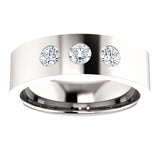 Comfort Fit Diamond Band .33 Carat 3 Stone in 14K White Gold - Roxx Fine Jewelry