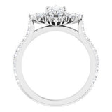 "Ally" Regal Flourish Marquise Diamond Halo Engagement Ring 1.45 Ct in 14K Gold - Roxx Fine Jewelry