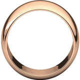Dome Ring 12mm Half Round Barrel Style Band Sizes 10 - 15 in 14K Rose, White or Yellow Gold - Roxx Fine Jewelry