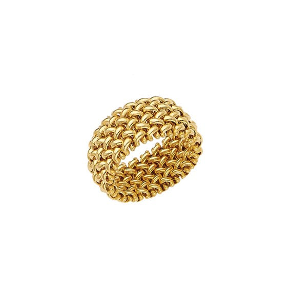 20mm Mesh Pattern Ring in 14K Yellow Gold