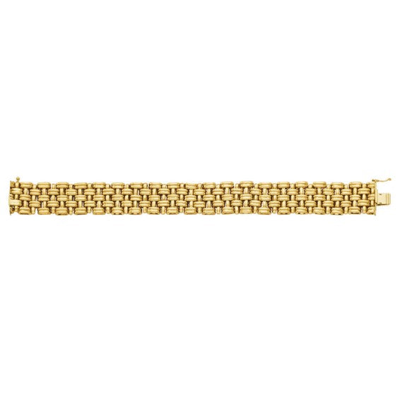 Pantera II Panther Link Bracelet in 14K Yellow Gold from Italy