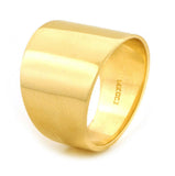 Cigar Band Ring 17mm Flat Top Tapered Band in 14K White or Yellow Gold