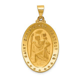 St. Christopher Medal Large Oval in 18K Yellow Gold - Roxx Fine Jewelry