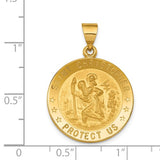 St. Christopher Round Medal in 18K Yellow Gold - Roxx Fine Jewelry