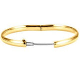 Hinged Bangle Bracelet "Anastasia" 6.5mm Wide 7" in 14K Gold - Roxx Fine Jewelry