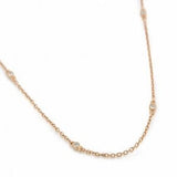 CZ's by the Yard 24K Rose Gold Plated over Sterling 18" Bezel Station Necklace - Roxx Fine Jewelry