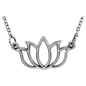 Posh Mommy® Lotus Flower Necklace in 14K Gold - Roxx Fine Jewelry