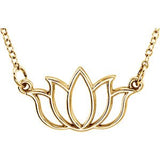 Posh Mommy® Lotus Flower Necklace in 14K Gold - Roxx Fine Jewelry