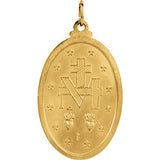 Miraculous Medal Oval in 14K White or Yellow Gold and 18K Yellow Gold - Roxx Fine Jewelry