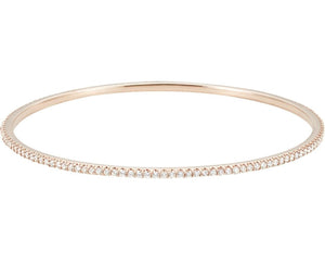 Eternity Diamond Bangle Bracelet 1, 2, and 3 ct Stackable in 14K Gold - Roxx Fine Jewelry