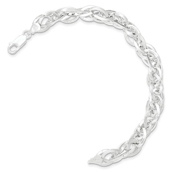 Fancy Polished Link Bracelet in Sterling Silver - Roxx Fine Jewelry