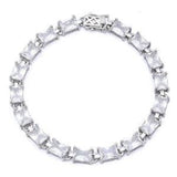 CZ Tennis Bracelet "Britton" 17.50 carat Emerald Cut CZ's in Sterling Silver - Roxx Fine Jewelry