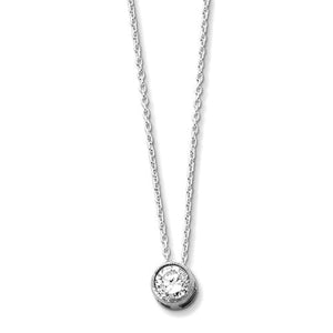 Solitaire Necklace 2 Ct. Bezel Set CZ in Sterling Silver - Roxx Fine Jewelry