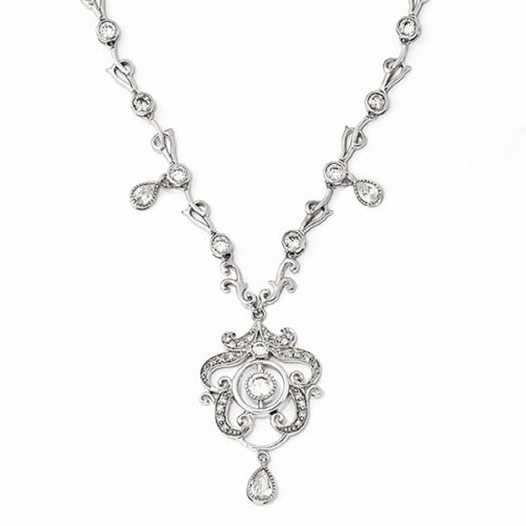 Cheryl M® Chandelier CZ Necklace and Earrings in Sterling Silver - Roxx Fine Jewelry