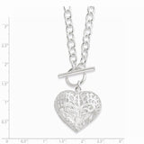 Contemporary Filigree Heart Toggle Necklace - Roxx Fine Jewelry