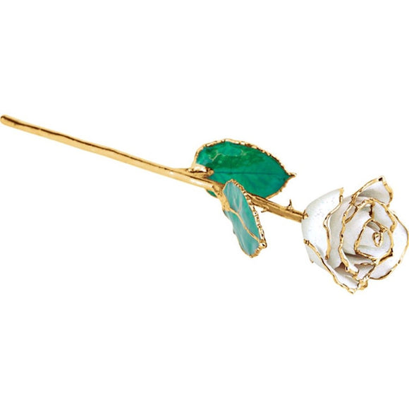Forever® Rose 24K Gold Trimmed April Diamond Cream Rose - Roxx Fine Jewelry