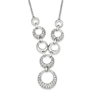 Contemporary Circles Sterling and CZ 17" Necklace - Roxx Fine Jewelry