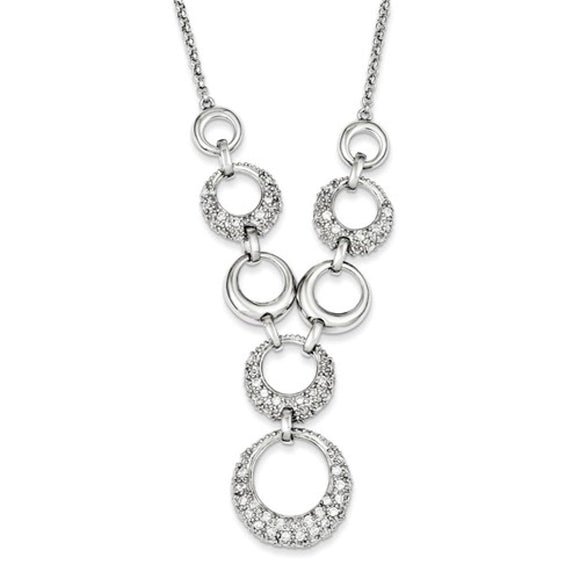 Contemporary Circles Sterling and CZ 17