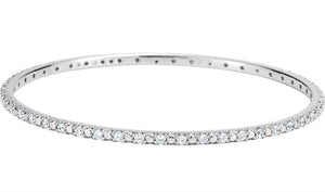 CZ Bangle Bracelet "Dolores" 1.5 Ct Swarovski CZ's and Sterling Silver - Roxx Fine Jewelry