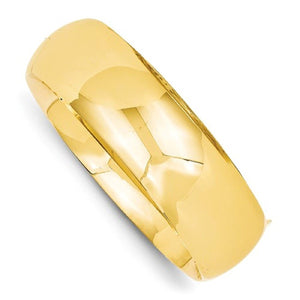Wide High Polished Bangle Bracelet 11/16" in 14K Yellow Gold - Roxx Fine Jewelry