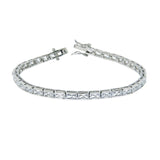 CZ Tennis Bracelet "Britton" 17.50 carat Emerald Cut CZ's in Sterling Silver - Roxx Fine Jewelry