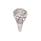 Scroll Design Dome Ring in .925 Sterling Silver - Roxx Fine Jewelry