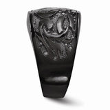 Edward Mirell® Pallas™ Collection 17mm Black Titanium Engraved Band - Roxx Fine Jewelry