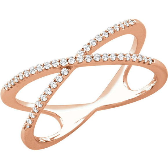 Diamond Criss Cross Ring in 14K White Gold - Roxx Fine Jewelry
