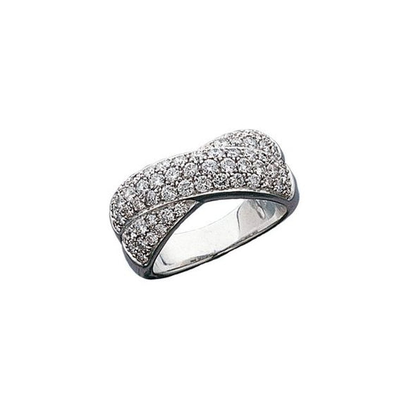 Criss Cross Triple Row Diamond Ring 1.50 Ct. in 14K White Gold - Roxx Fine Jewelry