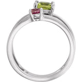 Negative Space Ring Peridot and Pink Tourmaline - Roxx Fine Jewelry
