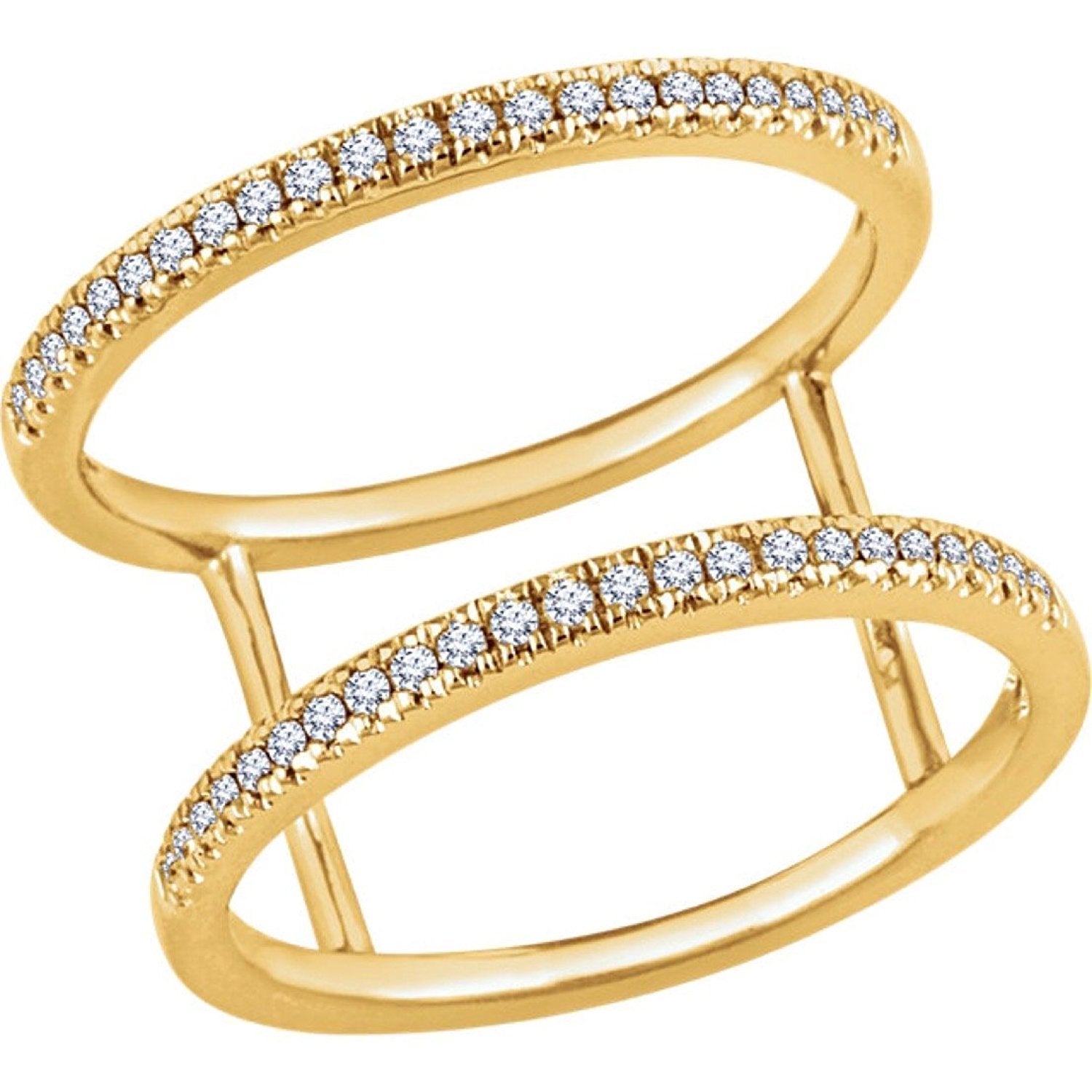 20 Ct. Double Vision Two Row Negative Space Diamond Ring in