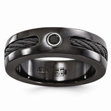 Edward Mirell Midnight Cable Collection Black Titanium Spinel Rings EMR231 - Roxx Fine Jewelry