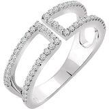 Geometric Double Row .33 Ct. Diamond Negative Space Ring - Roxx Fine Jewelry
