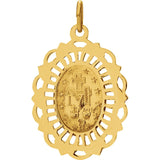 Miraculous Medal Oval Filigree in 14K Gold 3 Sizes - Roxx Fine Jewelry