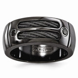 Edward Mirell Midnight Cable Collection Black Titanium Dog Tag Necklace EMN103 - Roxx Fine Jewelry
