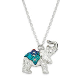 Jeweled Elephant Trinket Box 8" x 4.5" with Matching Necklace - Roxx Fine Jewelry