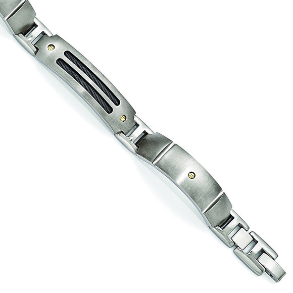 Edward Mirell® Cable Sport™ Titanium Cable and 18K Rivets Link Bracelet - Roxx Fine Jewelry