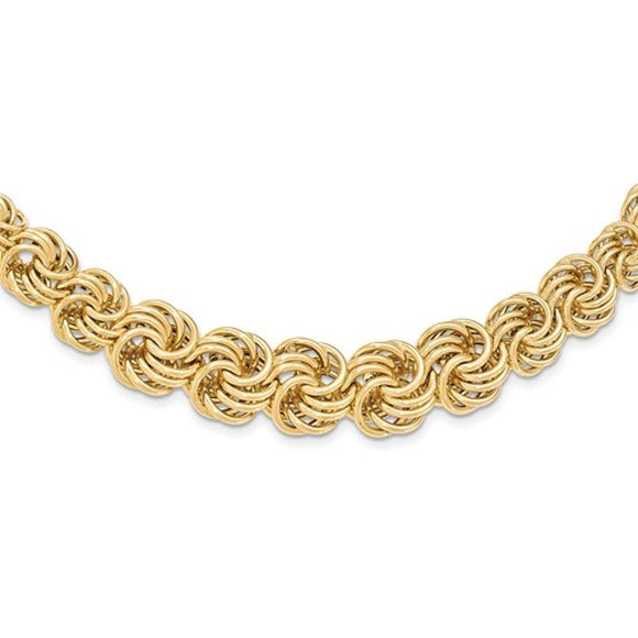 Woven Circles Graduated Necklace and Bracelet in 14K Yellow Gold - Roxx Fine Jewelry