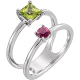Negative Space Ring Peridot and Pink Tourmaline - Roxx Fine Jewelry