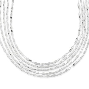 Multi Layer Bead Necklace in Sterling Silver - Roxx Fine Jewelry