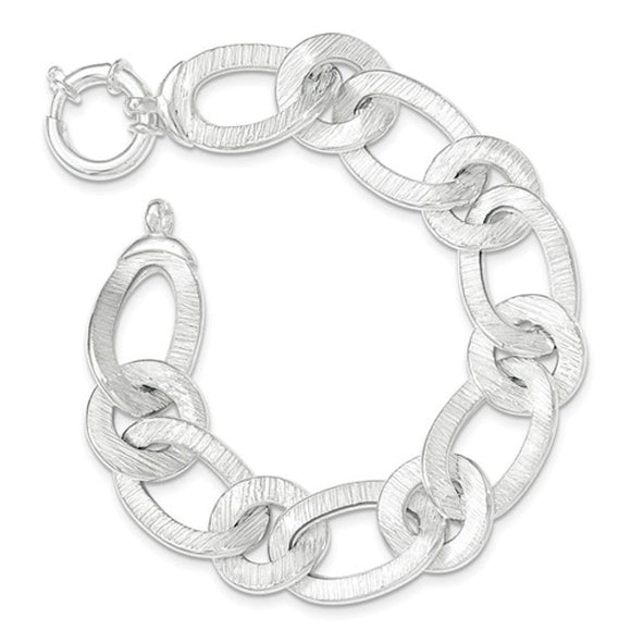 Fancy Oval Link Italian Statement Bracelet in Sterling Silver - Roxx Fine Jewelry