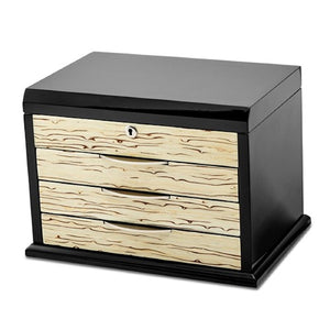 Jewelry Chest "Alana" Contemporary Black Oak and Iced Maple - Roxx Fine Jewelry