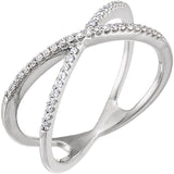Diamond Criss Cross Ring in 14K White Gold - Roxx Fine Jewelry