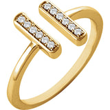 Negative Space Diamond Ring "Dahlia" Double Vertical Bar Ring - Roxx Fine Jewelry