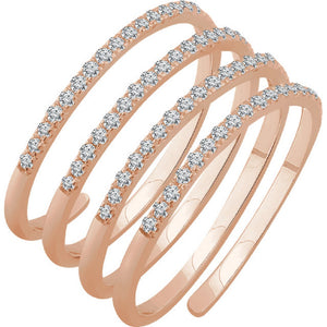 Fancy Diamond Spring Ring .50 Cts. in 14K Rose, White or Yellow Gold - Roxx Fine Jewelry