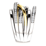 Diamond Highway Ring .50 Ct. in 14K White Gold or Two Tone Gold - Roxx Fine Jewelry